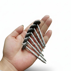 Clous de toiture galvanisés en spirale à tige lisse de qualité industrielle, à tête parapluie, attaches étanches pour tôles métalliques – Vente en gros - Product Image 1