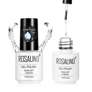 Rosalind 7ml white bottle nail gel polish uv gel soak off diamond top coat for wholesale