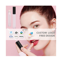 Tube de rouge à lèvres liquide en plastique vide avec logo personnalisé, emballage cosmétique, conteneur carré vide pour gloss, tube de gloss
