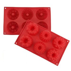 Moule à gâteau en silicone antiadhésif HY, lavable au lave-vaisselle sans BPA, moule à gâteau réutilisable en tube cannelé à 6 cavités pour gelée <span class=keywords><strong>gélatine</strong></span> - Product Image 3