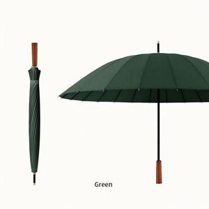 Parapluie de golf moderne semi-automatique imperméable à 24 baleines, personnalisé pour homme, avec poignée en bois et logo - Product Image 2