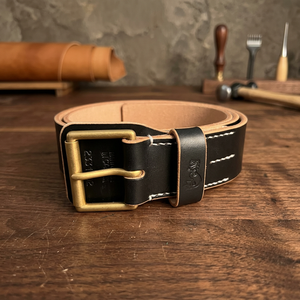 Cinturón Personalizado de Cuero Vacuno Genuino con Hebilla Cuadrada de Acero, Estilo Vintage, Impermeable, Duradero, 3.8cm de Ancho, 138cm de Largo, para Hombre, Formal e Informal - Product Image 1
