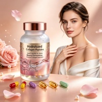 Capsules dures de peptides de collagène hydrolysé, complément nutritionnel pour adultes, formule beauté, matière première, approvisionnement en vrac OEM