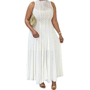 Vestidos Blancos de Encaje Ajustados sin Mangas con Cuello Redondo Elegantes para Mujer, Nueva Llegada, Moda - Product Image 1