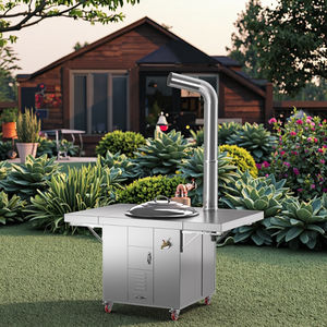 Многофункциональная уличная печь из нержавеющей стали с медным водонагревателем и воком для обогрева и приготовления пищи - Product Image 5