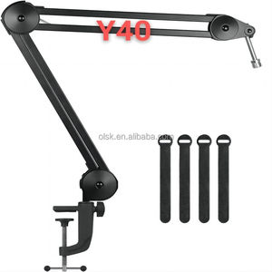 Clavax-Soporte de metal para micrófono, soporte de escritorio ajustable con brazo de suspensión, brazo de tijera para pantalla de micrófono azul <span class=keywords><strong>Neumann</strong></span> - Product Image 2