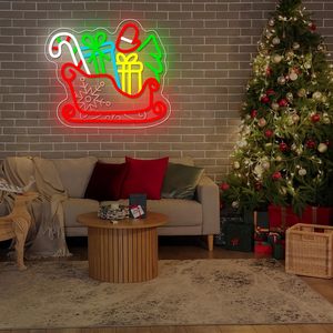 Christmas Sleigh Neon LED Home Store <b>Sign</b> USB Powered Ambient Light Street Indicator Light Luminous <b>Sign</b> Landscape Light 5V - Product Image 4