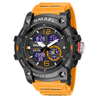 Reloj Electrónico Deportivo SMAEL 8007 para Hombre, con Doble Pantalla, Luminoso, Resistente al Agua y Correa Transparente para Exteriores