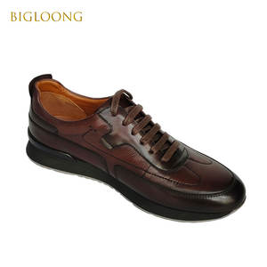 Sepatu kulit oksford Premium pria, sneaker kasual bisnis kulit asli Anti Slip sol luar renda Musim Semi dan Gugur - Product Image 3