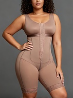 Body sculptant grande taille avec fermeture éclair à l'entrejambe, contrôle du ventre, gaine amincissante sous la poitrine, rehausseur de fesses pour femme