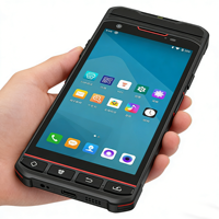Android 10 Industrial 5.5 Inch PDA Tangguh Pemindai Barcode 1D 2D Printer Label Thermal 4G WiFi 16GB Gudang