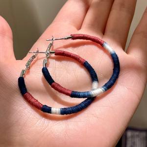 Pendientes de Aro Hechos a Mano con Hilo de Algodón Encerado 2026, Patrón Geométrico, Estilo Bohemia, Joyería de Moda para Mujer - Product Image 5