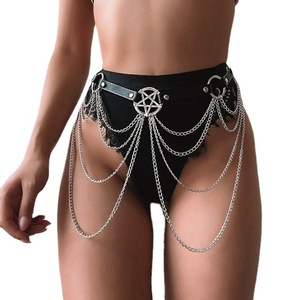 Chaîne sexy de style punk américain Ceinture <span class=keywords><strong>porte</strong></span>-jarretelles en cuir amusant Bijoux de chaîne de corps en cuivre Ventes d'usine - Product Image 5