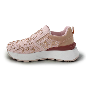 2024 all'ingrosso nuovo Design traspirante diamante decorazione bianco <span class=keywords><strong>tacco</strong></span> alto suola <span class=keywords><strong>scarpe</strong></span> Casual <span class=keywords><strong>da</strong></span> donna <span class=keywords><strong>Tennis</strong></span> - Product Image 1