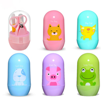 4 pièces mignon sécurité dessin animé bébé coupe-ongles ensemble pomme forme dessin animé nouveau-né sécurité bébé manucure pédicure ensemble enfants Kit de soin des ongles