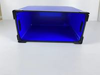 Caisses en plastique ondulé bleu robustes en PP, réutilisables, pliables, pour la logistique