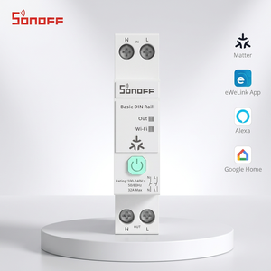 สวิตช์อัจฉริยะแบบติดตั้งบนราง DIN รุ่น <span class=keywords><strong>BASIC</strong></span>-1GSP รองรับ <span class=keywords><strong>Sonoff</strong></span> Matter ผ่าน WiFi พร้อมระบบตรวจสอบพลังงานแบบเรียลไทม์ รองรับโหลดกำลังสูง 32A ใช้งานร่วมกับแอป Ewelink และ <span class=keywords><strong>Alexa</strong></span> - Product Image 1