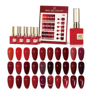 Ensemble de vernis à ongles semi-permanent 15 ml, vernis hybride noir rouge, gel UV non toxique, effet peel-off, longue tenue, fournitures pour la manucure - Product Image 1