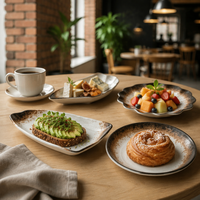 Service de table en mélamine résistant aux taches et facile à nettoyer, sans BPA, incassable, assiettes et bols, pour hôtels et restaurants, vente en gros OEM, personnalisable