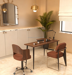 Prix extrêmement bon marché vente directe d'usine vente chaude Style rétro coin en bois bureau beauté table à ongles - Product Image 1