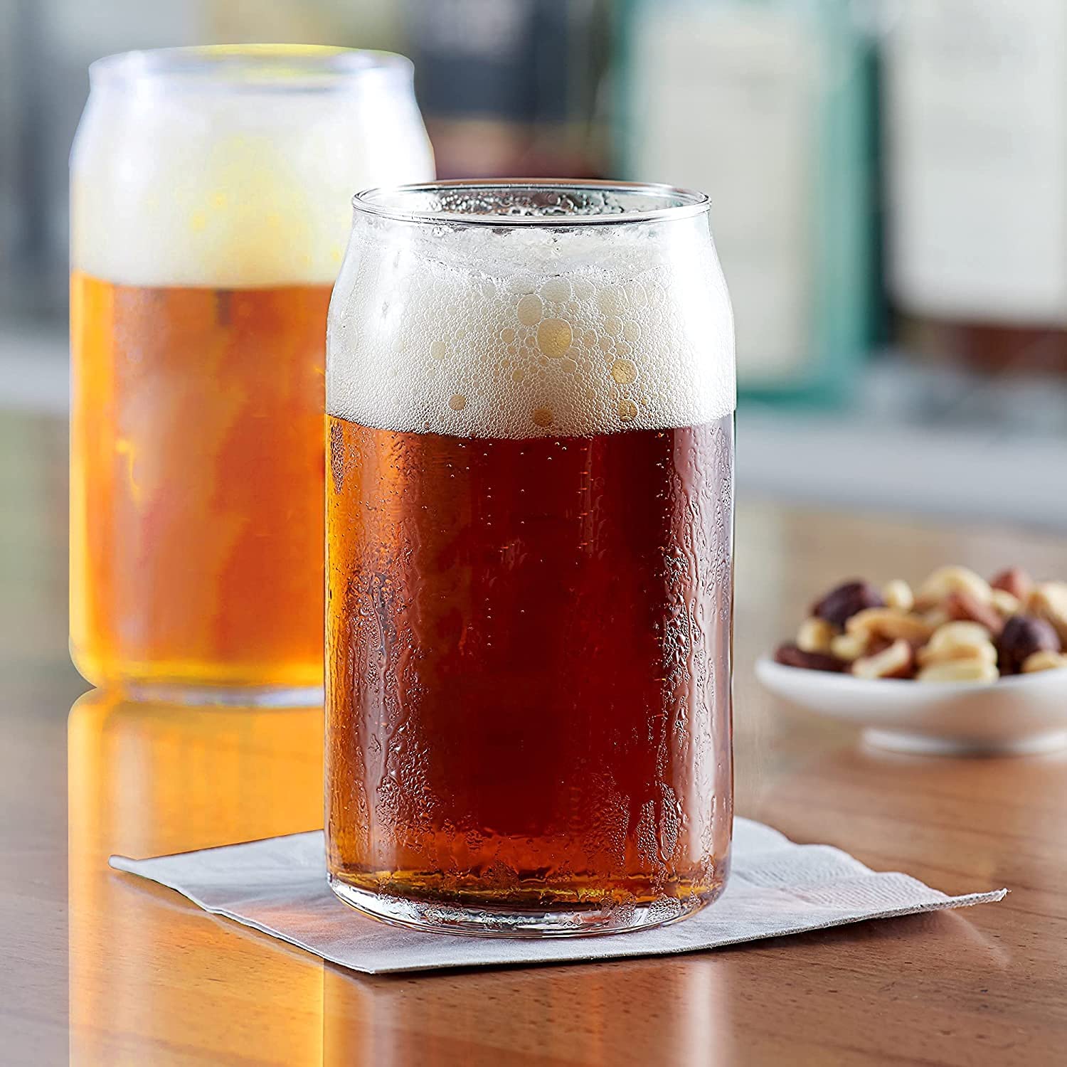Drinking Can Shaped Glass Cups 16oz Beer Tumbler Cup Cocktail Glasses Whiskey Glasses