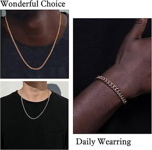 Colar Masculino de Aço Inoxidável Sem Níquel, com Correntes PVD Ouro 18k: Elo Cubano, Curb, Corda, Caixa, Cobra, Figaro e Espinha de Peixe - Product Image 5