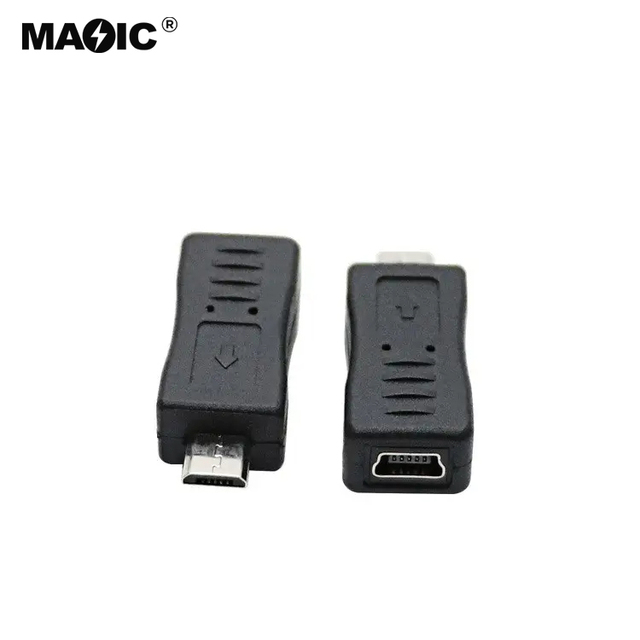 Wholesale Black Male to Female Micro USB to Mini USB Adapter for Charge and Data Transfer