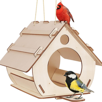 Kit de peinture DIY pour nichoir à oiseaux en bois imperméable avec balançoire pour perroquet et mangeoire, à suspendre à un arbre, pour jardin, extérieur et décoration intérieure