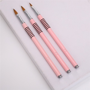 Populares pinceles de metal con mango de tubo de aluminio tallado en 3D para decoración de uñas, ideales para el comercio transfronterizo. - Product Image 1