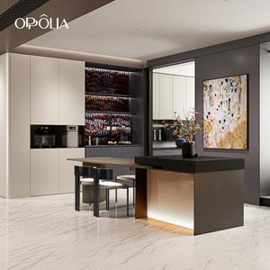 Solución de <span class=keywords><strong>Cocina</strong></span> Semiabierta de Melamina de Dos Tonos Personalizada OPPOLIA con Isla de Comedor <span class=keywords><strong>para</strong></span> Proyectos Comerciales y Residenciales - Product Image 2
