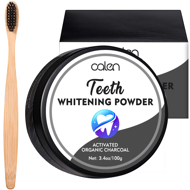 Частная торговая марка, 100% натуральный органический мятно-белый порошок для отбеливания зубов с активированным углем