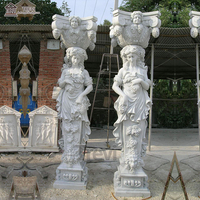 Ensemble de colonnes et d'arches en travertin jaune, sculptées à la main, avec chapiteau corinthien, pilier en pierre, arcade pour église, portique, entrée de villa, OEM