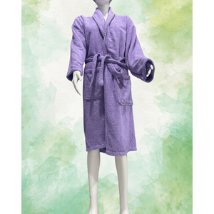 Bata de Baño Morada para Mujer, 100% Algodón, Kimono, las Mejores Suministros Turcos, Secado Rápido, Elegante y Acogedora - Product Image 1