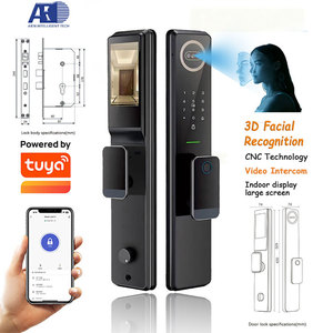 AIEN <span class=keywords><strong>Smart</strong></span> Door Lock 3D Reconocimiento facial Video Intercom Huella digital Contraseña WiFi Automático Cerradura Inteligente para <span class=keywords><strong>Smart</strong></span> - Product Image 1
