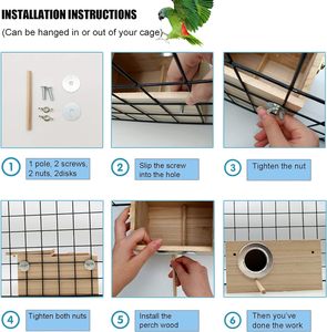 Rắn Gỗ Bird Nest Tùy Chỉnh Sử Dụng Vườn Vẹt Môi TRƯỜNG SỐNG Kích Thước Và Vật Liệu - Product Image 4