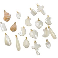 Accessoires polyvalents et haut de gamme pour collier et bracelet DIY en coquillage blanc en forme de croix et de lune