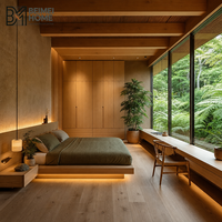 Lit plateforme tatami bio-phile sur mesure de Nouvelle-Zélande avec armoire en bois écologique pour villa moderne