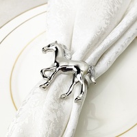 Anneaux de serviette en forme de cheval en alliage de zinc écologique, finitions Or/Argent/Bronze, pour la rentrée scolaire