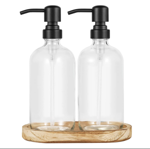 Dispensador de Sabão em Vidro Claro Grosso com Bomba de Aço Inoxidável Prata para Sabão Líquido - Product Image 4