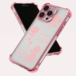Funda <span class=keywords><strong>de</strong></span> TPU Galvanizada en Oro Rosa para iPhone 16/Pro Max con Diseño <span class=keywords><strong>de</strong></span> Cuatro Esquinas Reforzadas con Airbag a Prueba <span class=keywords><strong>de</strong></span> Golpes - Product Image 3