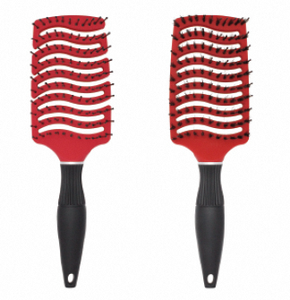 M Handle Ceramic Roll <b>Brush</b> With Non Slip Rubber Handle Soft Boar Bristle Barrel <b>Brush</b> For <b>Detangle</b> Curly And Straight Hair - Product Image 4