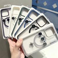 Coque de téléphone en acrylique mat avec film de protection d'objectif pour iPhone 17 Pro Max 16 15 Plus 14 Pro 13 12 11 16e 17e, étui magnétique