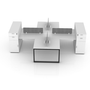 Oem/odm Modern Office Furniture Design Panel System <b>Dividers</b> Aluminum Partitions With Drawers Office Cubicle Table Workstation - Product Image 2