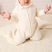 Großhandel Kaschmir Strick-Strampler mit Knopfverschluss für Babys und Kinder, Herbst-Overall
