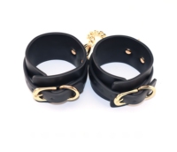 Juguetes Sexuales Exóticos SM de Alta Calidad, Talla Única, Esposas de Cuero PU Negro, Tobilleras, 100% Impermeables para Mujeres