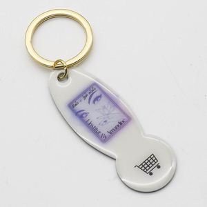 Porte-clés en métal personnalisé avec logo, porte-pièces pour chariot de supermarché, porte-clés à jeton pour chariot, marché européen et américain - Product Image 5