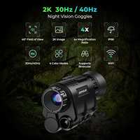 Monokuler Penglihatan Malam Digital 20mm HNVG30 Fungsi Mati Otomatis Layar OLED 1920x1080 Sudut Pandang Lebar 40 Derajat