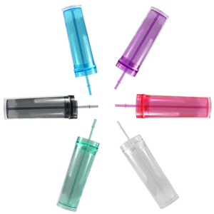 <span class=keywords><strong>Gobelet</strong></span> en acrylique en gros, réutilisable, 16 oz, mug en plastique transparent à double paroi avec couvercle et paille - Product Image 3