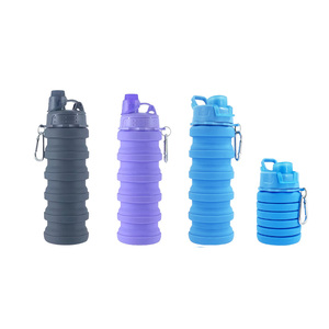 Gobelet pliable en silicone écologique sans BPA, avec logo personnalisé, couleur au choix, mousqueton inclus, pour sports de plein air, rentrée scolaire, design moderne - Product Image 4