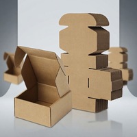 Boîte d'expédition en carton ondulé marron de luxe personnalisée avec logo, biodégradable, pour vêtements, casquettes, chapeaux, emballage d'expédition